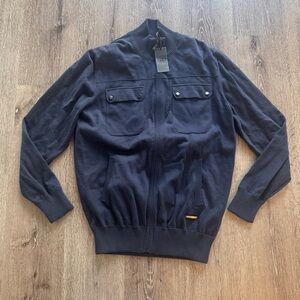 Land Rover Navy Knit Zip-Up Sweater “Zip Throug Knit Navy”